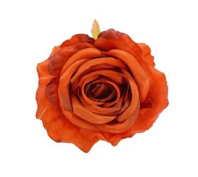 Hlava ruža tmavo-oranžová priem:10cm bal:12ks