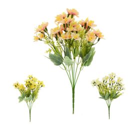 Kytica drobné kvety, zeleň, mix/3f 36cm