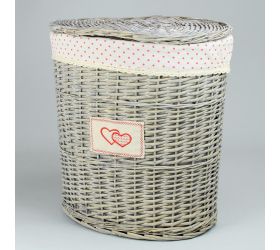 354fl/s prútený koš s/3 šedý vzor bodka l:49x38x55cm