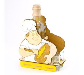 750 kuchár/poháre drevo+sklo 20,5x29x10cm