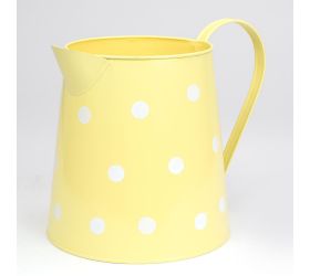 Váza džbán v:19x14cm kov žltý veľké bodky super cena