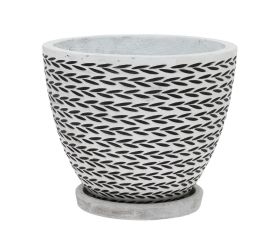 J45 kvetináč + miska eve white 30cm h24,5cm m