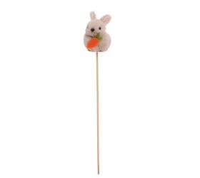 Zápich zajačik sivý textil 32cm