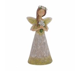 Víla bielo-zelená poly 11,5*7,5*25cm