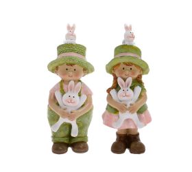 Detičky so zajačikom zel/bie mix/2 poly 5*5*14cm