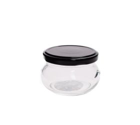 Pohár 150ml sklo/ viečko čierne *2363