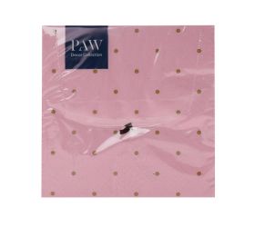 Sdl144004 servítky 33x33 cm/20ks/3vrst.  golden dots light pink