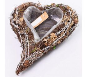 Obal srdce prútie šišky 35x25x9cm