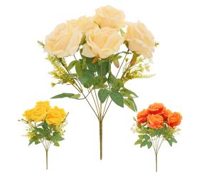 Kytica ruža x7 40cm mix/3 žlté f