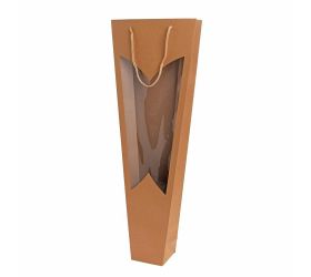 Taška kraft orch na kvety 26 × 71,5+10,5 × 10 cm neutro