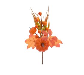 Zápich tekvica, guličky, lístie oranžové 25cm