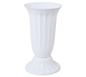 064 váza uh vrúbkovaná 14 biela /14xv24cm/