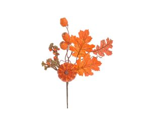 Zápich tekvica, lístie, bobulky oranžové 29cm