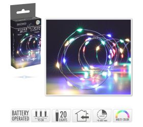 LED svetielka 20 na drôtiku/na batérie multi/ind/timer