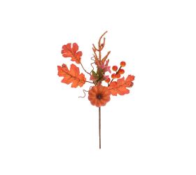 Zápich tekvica, lístie oranžové 31cm