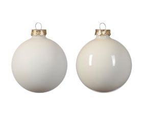 Guľa sklo s/8 lesk/matná biela pr.7cm