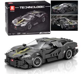 Technické bloky športové auto čierna luxusná hyperautomobilka 298-dielna