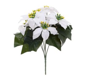 Kytica vianočná ruža biela 28cm