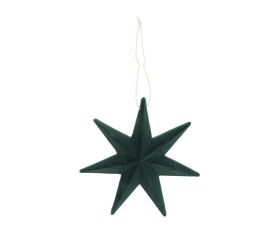 Záves hviezda zelená drevo 15,5*15,5*3,2cm