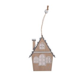 Záves domček nat/siv s/2 drevo 7,3*10cm