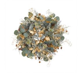 Veniec eucalypt,tuja,šišky,ginko zel/zla 50cm