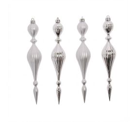 Vian. ozdoby antik strieborné plast s/4 22,5cm