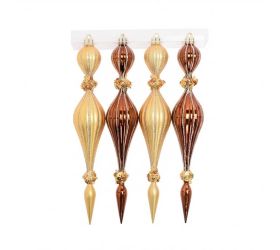 Vian. ozdoby antik zlato-hnedé plast s/4 22,5cm