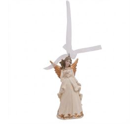 Anjel ornament zla/kré poly 4,5*3,8*10,2cm