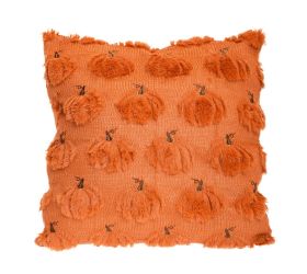 Vankúš vzor tekvica tehlový textil 45*45*10cm