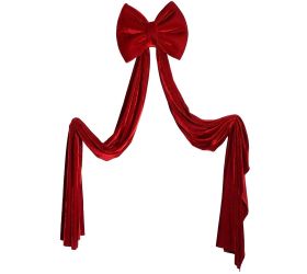Záves mašľa červená textil 200*40cm