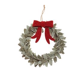 Veniec ilex s mašlou zel/čer 20cm