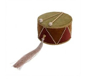 Záves bubon zel/teh/zla zamat textil 15*11*36cm