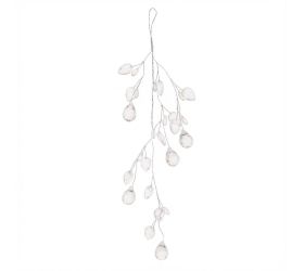Záves strieborný, diamanty,kryštáliky  35cm