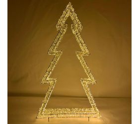 Stromček zlatý 9600 micro led, teplé svetlo, ip44,kov 150cm