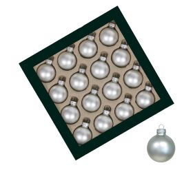 Guličky strieborné matné sklo sada 16 ks 30 mm