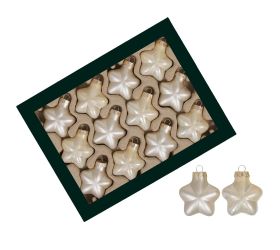Hviezdičky šampaň mat/lesk sklo sada 12 ks 40 mm