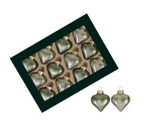 Srdiečka granit zelená mat/lesk sklo sada 12 ks 40 mm
