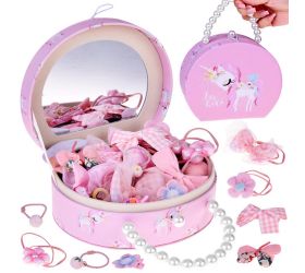 Očarujúca šperkovnica z ekokože so zrkadlom a vlasovými doplnkami