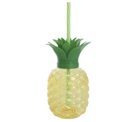 Pohár párty ananás plast so slamkou v16/8,5/8,5cm