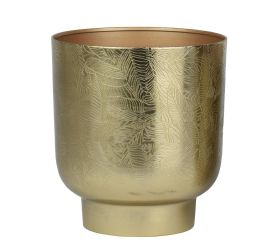 Kvetináč obal so vzorom listov v24,5cm/pr.22,5cm/zlatý vzor veľký