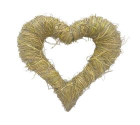 Veniec srdce slama 30x27cm natur