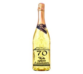 Wino musujące ze złotem na 70. urodziny