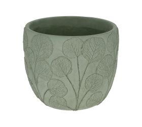 Kvetináč cement kvety 17,3x17,3x14,8cm zelený