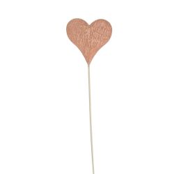Zápich srdce oranžové plech 5,5*0,5*31cm