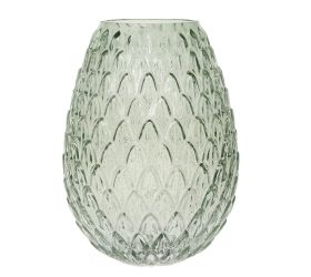 Váza zelená sklo 14*14*19,5cm
