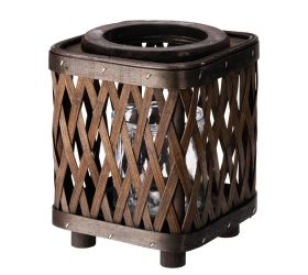 Lampáš bambus sklo vklad 14x14cm