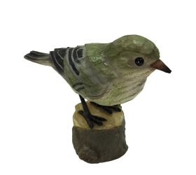 Vtáčik poly. zel.-béžový 10,5x4x9,5cm