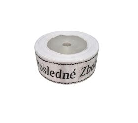 Stuha smútočná posledné zbohom bielo/čierna 3cm*20y
