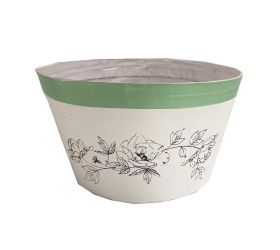Obal breza kvet.vzor bielo-zel. 15x9cm