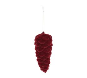 Záves šiška zamat plast 6x12cm červená
